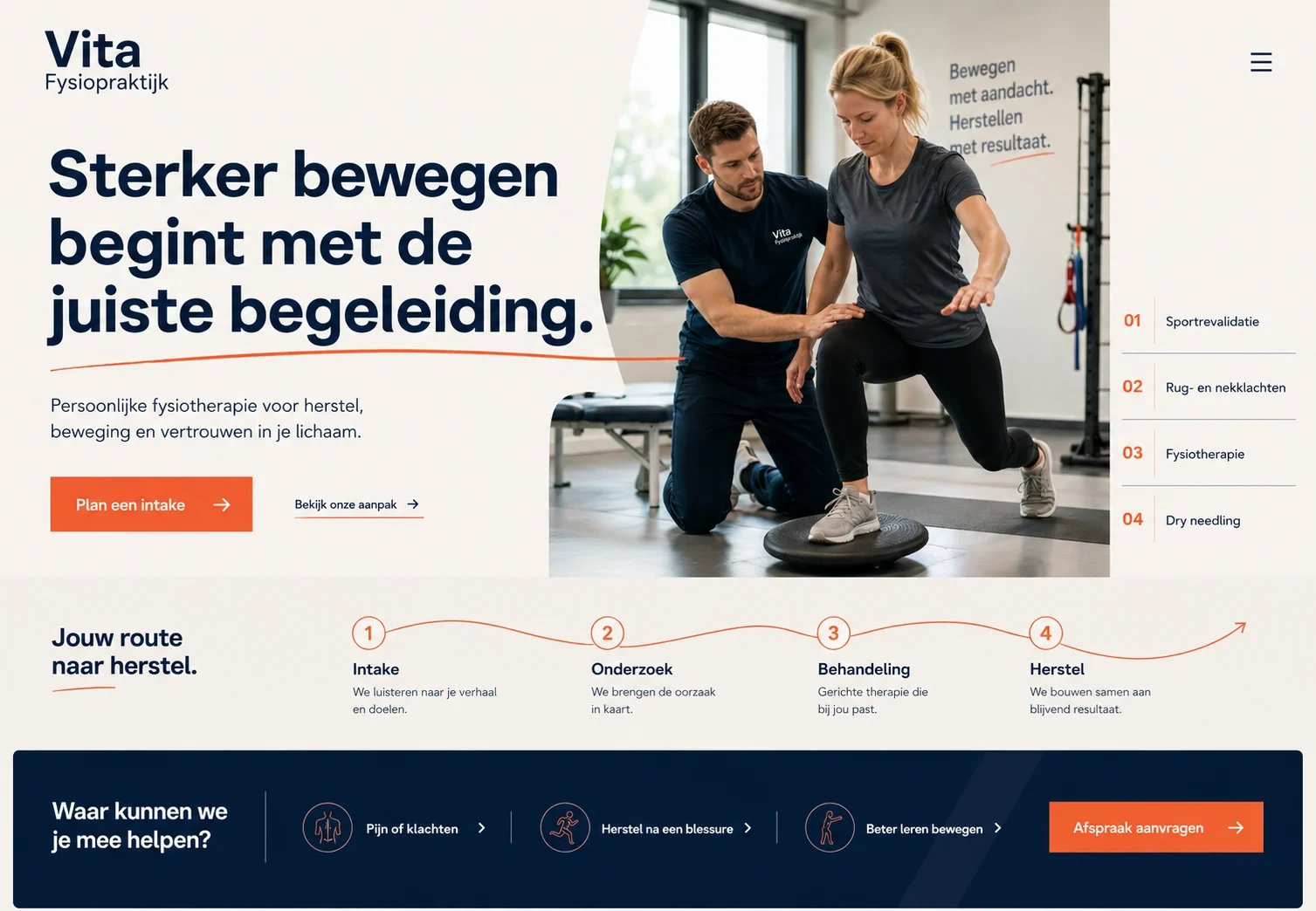 Website-ontwerp voor Vita Fysiopraktijk