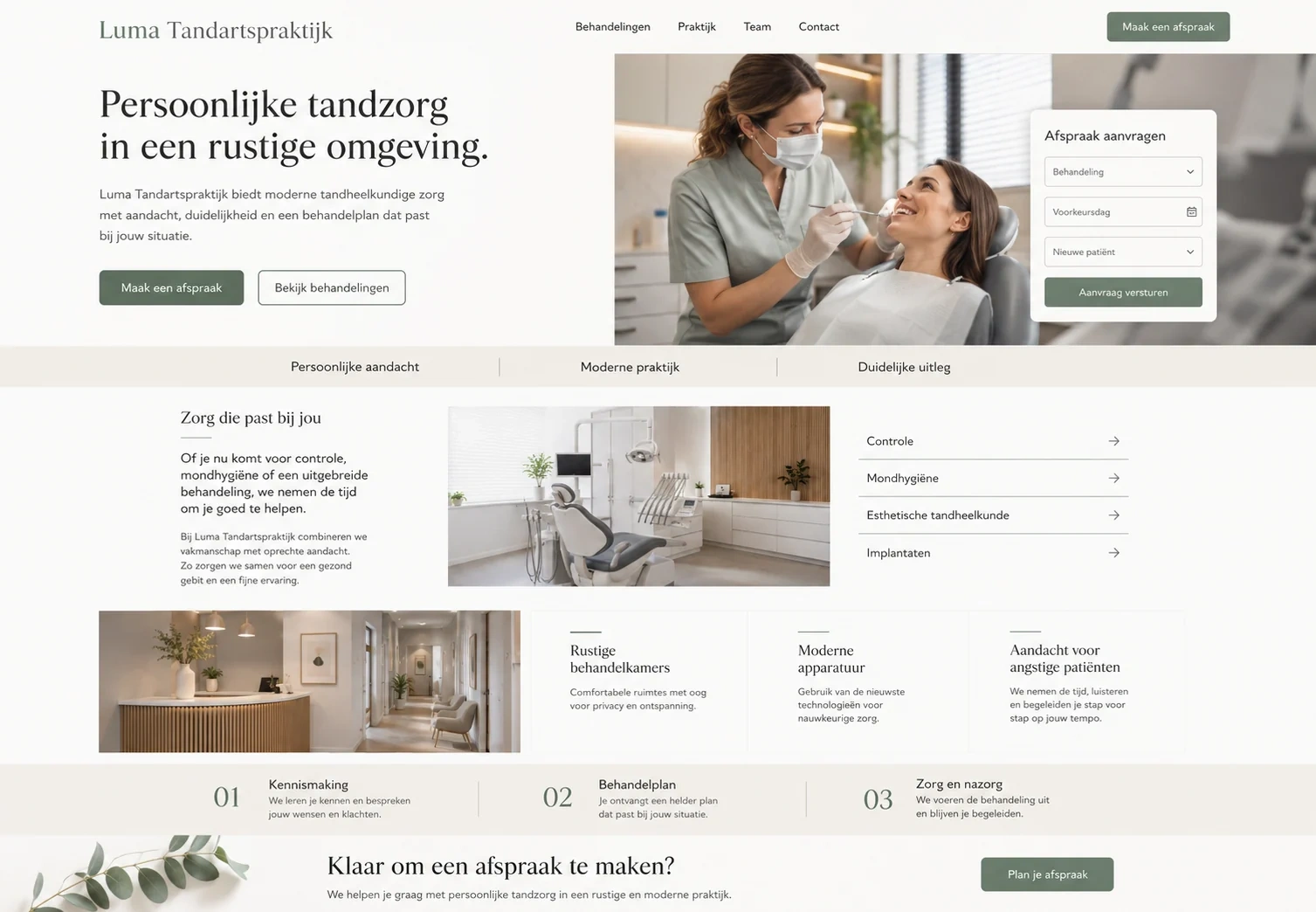 Website-ontwerp voor Luma Tandartspraktijk